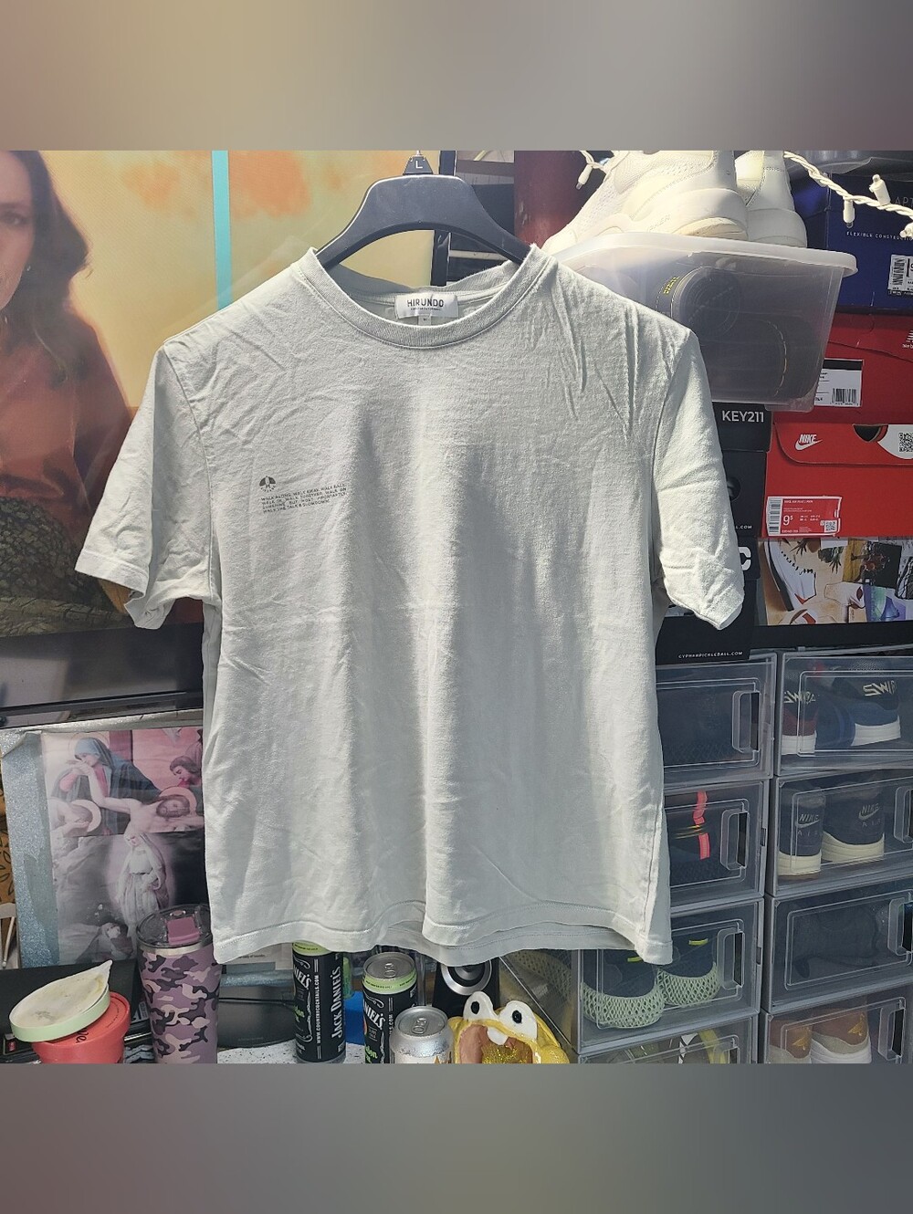 Men's Neutral Crew Neck Short Sleeve Tee - Light Gray